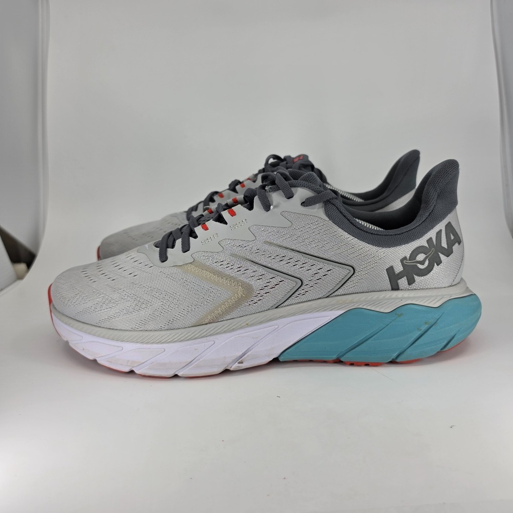 Hoka Running Shoes Mens Size 13D Harbor Mist Aquarelle Arahi 5 Teal Heel